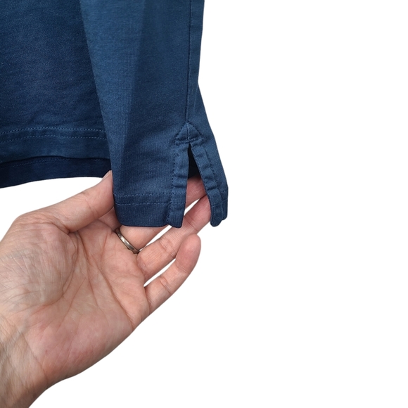 Travis Mathew blue striped details pima cotton blend polo shirt men's large - Picture 7 of 14